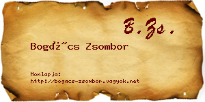 Bogács Zsombor névjegykártya